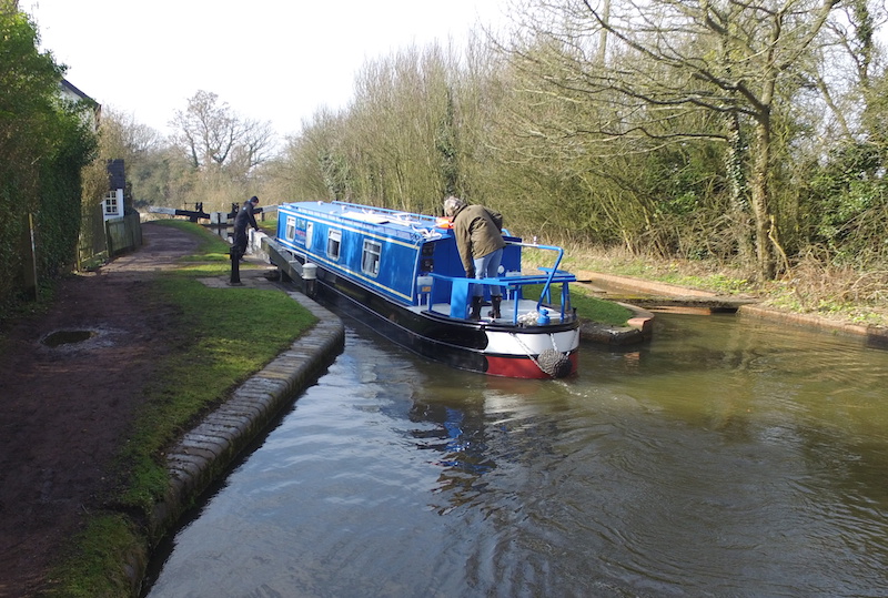 Entering a canal lock